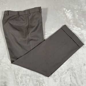 NWOT Paul Stuart Dress Pant Men 34x30 Brown Wool Cuffed Pleated Comfort USA New